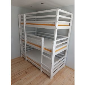 Triple bunk bed on the side