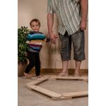Baby and dad on the balance beam
