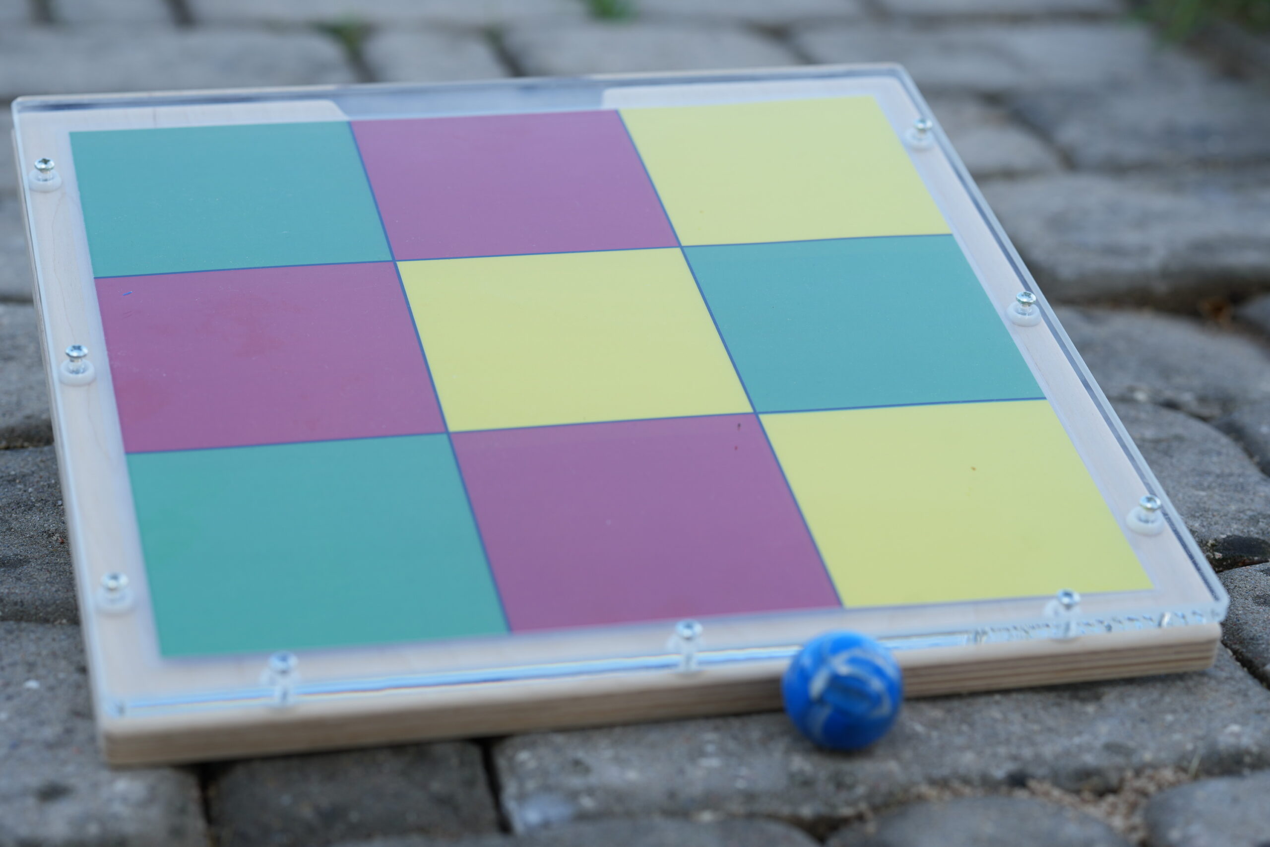 Board with colourful targets