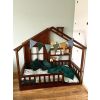 Montessori house bed with window and right-side entry