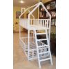 White bunk bed with sloping ladder - side