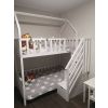 White bunk bed with front platform