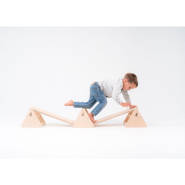 Balance constructor Big Set, natural wood - a child playing on a balance constructor!