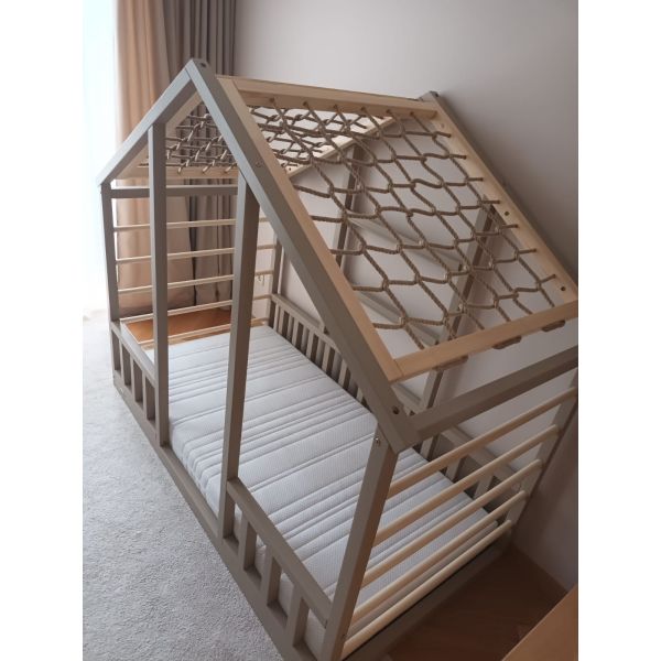 Housebed - sports activity centre. Cot with large motor development elements. Bed in two colours. Cot with roof. A Christmas present for a child!