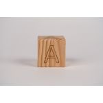 Letter a. Alphabet cubes. Set of wooden blocks.